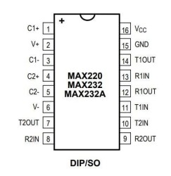 MAX232DRG4 SOIC-16 SMD RS Seri Protokol Entegresi - 2