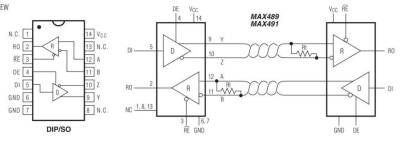 MAX489 DIP14 Integrated - 2