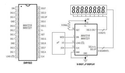 MAX7219 DIP24 Integrated - 2