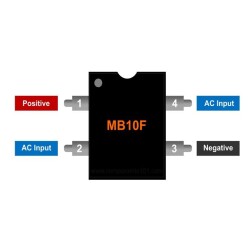 MB10F 0.5A 1000V SMD Bridge Diode - 2