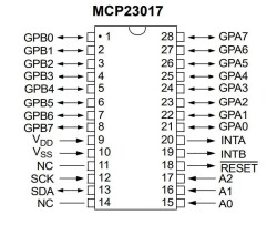 MCP23017-E/SO SOIC-28 I/O Çoklayıcı Entegresi - 2