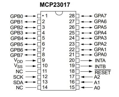 MCP23017-E/SO SOIC-28 I/O Çoklayıcı Entegresi - 2