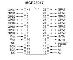 MCP23017-E/SP DIP-28 I/O Multiplexer IC - 2