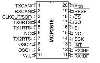 MCP2515-I/ST TSSOP-20 SMD CAN Bus Entegresi - 2