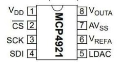 MCP4921-E/P DIP-8 Digital Analog Converter IC - 2