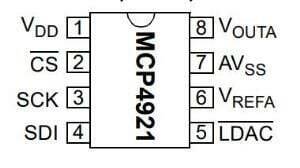 MCP4921-E/P DIP-8 Digital Analog Converter IC - 2