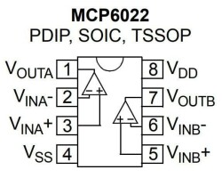 MCP6022-I/P DIP-8 OpAmp Entegresi - 2