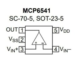 MCP6541T-I/OT SOT-23-5 SMD Comparator IC - 2