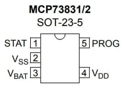 MCP73831T SOT-23 Smd Charge Control and Power Integrated Circuit - 2