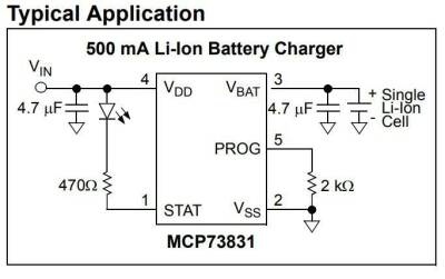 MCP73831T SOT-23 Smd Charge Control and Power Integrated Circuit - 3