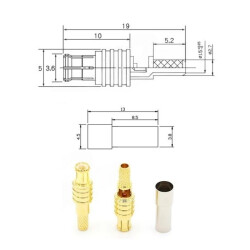 MCX-J-1.5 Male Long Connector - 2