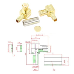 MCX-JW-1.5 Male 90C Connector - 2