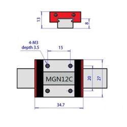 MGN12C Bilyalı Rulman Blok - MGN12C Araba - 2