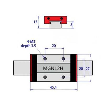 MGN12H Ball Bearing Block - MGN12H Car - 2