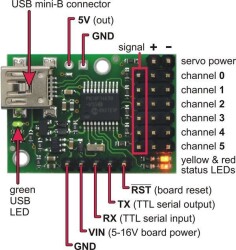 Micro Maestro 6 Channel USB Servo Controller - 3