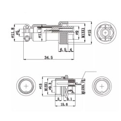 Mike Connector 2-Pin 12mm - Female - 2