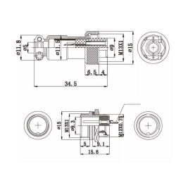 Mike Connector 5-Pin 12mm - Male - 2