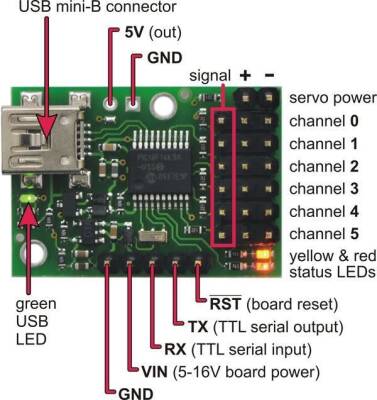 Mikro Maestro 6 Kanallı USB Servo Kontrol Cihazı - 3