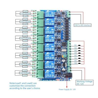 Modbus-RTU 12V 8 Channel Relay Module - 3