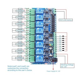 Modbus-RTU 12V 8 Kanal Röle Modülü - 3