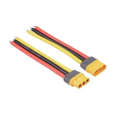 MR60 3-Pin Female-Male Lipo Battery Charging Cable Set 20cm - 1