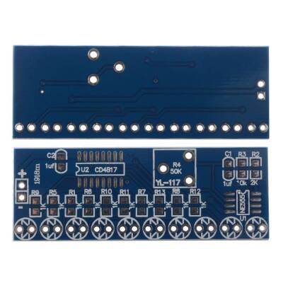 NE555 + CD4017 LED DIY Electronic Education Kit - Kara Şimşek - 2