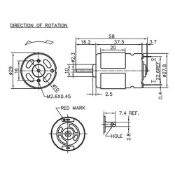 Nichibo 12-24V LP5BFN DC Motor Without Gearbox - 3