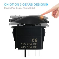 ON-OFF Blue Light Switch 5-Pin 12V-24V - 2