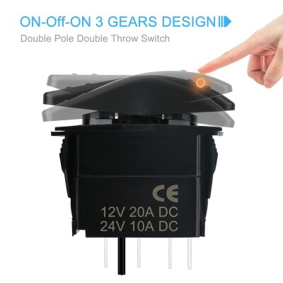 ON-OFF Kırmızı Işıklı Anahtar 5-Pin 12V-24V - 3