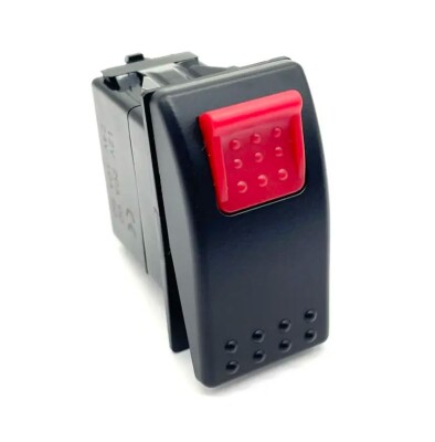 ON-OFF Red Switch 5-Pin 12V-24V - Safety Lock - 1