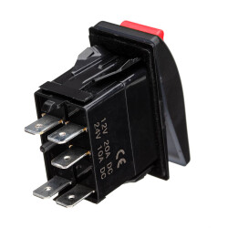 ON-OFF Red Switch 5-Pin 12V-24V - Safety Lock - 2