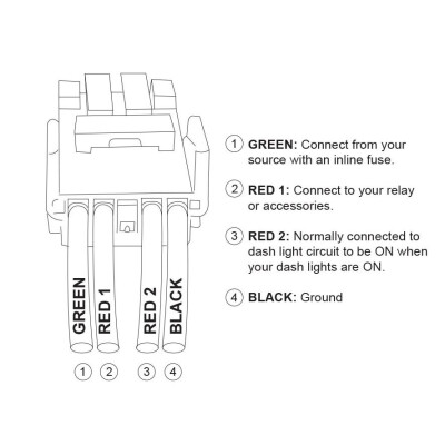 ON-OFF Switch Blue Light 4-Wired 12V 3A - Water Pump - 3