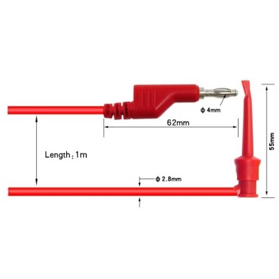 P1045 Multimeter Test Lead Cable Kit - Red/Black/Yellow/Green/Blue - 3