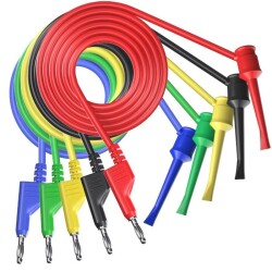 P1045 Multimeter Test Lead Cable Kit - Red/Black/Yellow/Green/Blue - 1