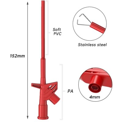 P5004 Kanca Tip Test Probu - Kırmızı/Siyah - 2