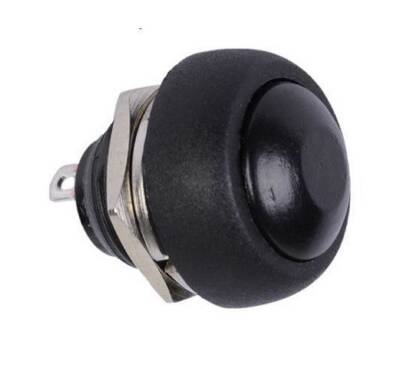 PBS-33B 12mm Push Button - Black - 1