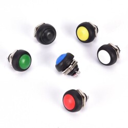 PBS-33B 12mm Push Button - Black - 2