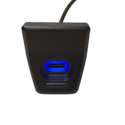 PD Type-C Blue Car Charger Socket - 2