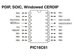 PIC16C61-20/P DIP-18 20MHz Microcontroller - 2