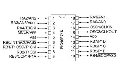 PIC16F716-I/P DIP-18 20MHz Mikrodenetleyici - 2