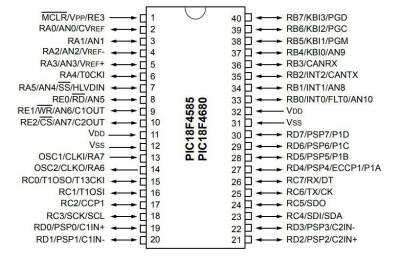 PIC18F4585-I/P DIP-40 40MHz Mikrodenetleyici - 2