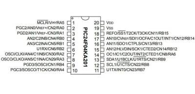 PIC24F04KA201-I/P DIP-20 32MHz Microcontroller - 2