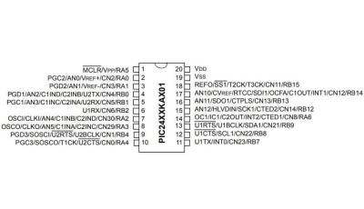 PIC24F08KA101-I/P PDIP-20 32MHz Microcontroller - 2