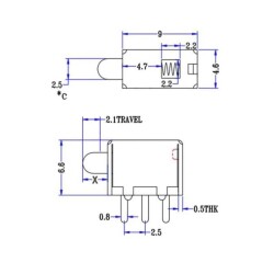 PS-12D33 3 Pin Non Lock Button - 2