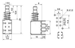 PS-22F03A2 6 Pin Key Button - 3