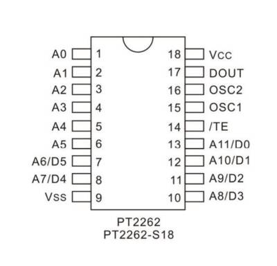 PT2262 DIP-18 Encoder Entegresi - 2