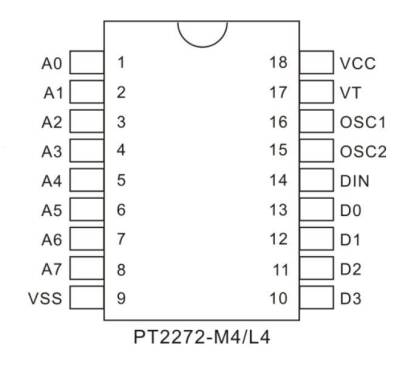 PT2272 L4 DIP-18 Decoder Entegresi - 2