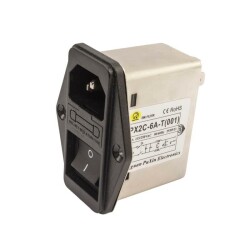 PX2C-6A EMI Filter 6A Switched Male Power Socket - With Fuse Holder - 1