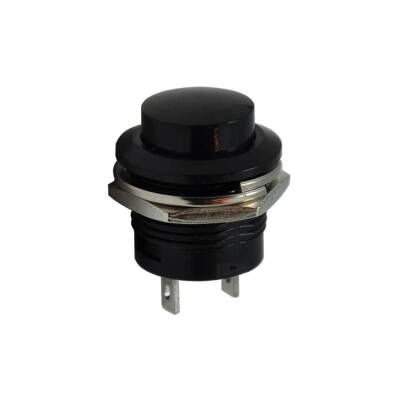 R13-507 16mm Spring Push Button - Black - 1