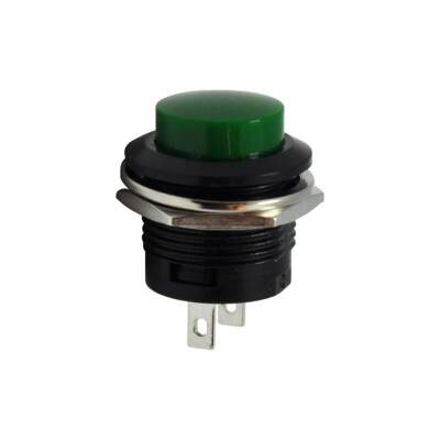 R13-507 16mm Spring Push Button - Green - 1